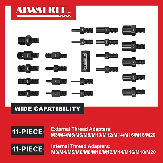 24-Piece Slide Hammer Set, Dowel Pin Puller - Remove Bushings, Bearings, Dowel Pins, Seals, and Frozen Parts with Attachments