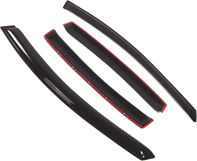 TuningPros Outside Mount Window Vent Visors Rain Guards Compatible with Pontiac G8 2008-2009 | Side Window Wind Deflectors Rain Shields | Smoke Tinted, 4 Pcs Set, DGWV-370