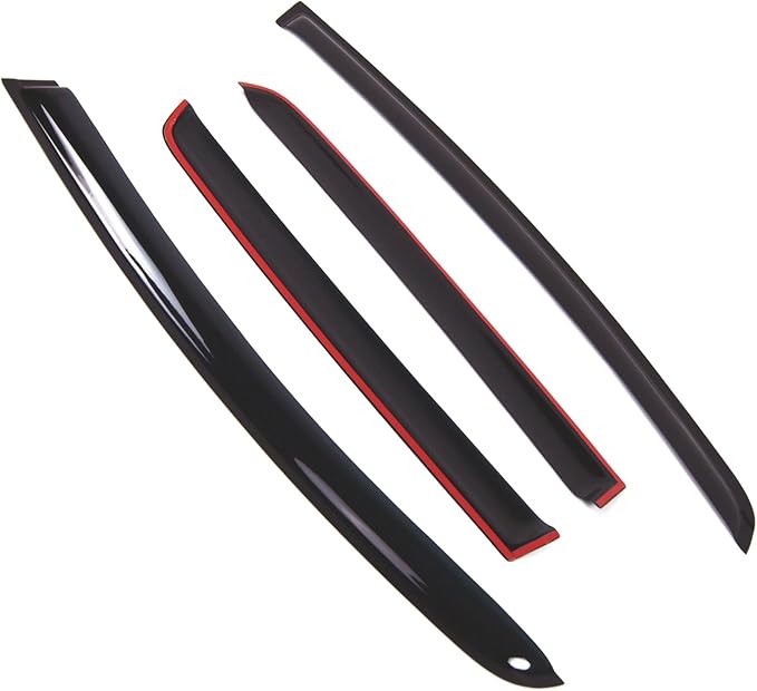 TuningPros Outside Mount Window Vent Visors Rain Guards Compatible with Honda Fit 2015-2016 | Side Window Wind Deflectors Rain Shields | Smoke Tinted, 4 Pcs Set, DGWV-799