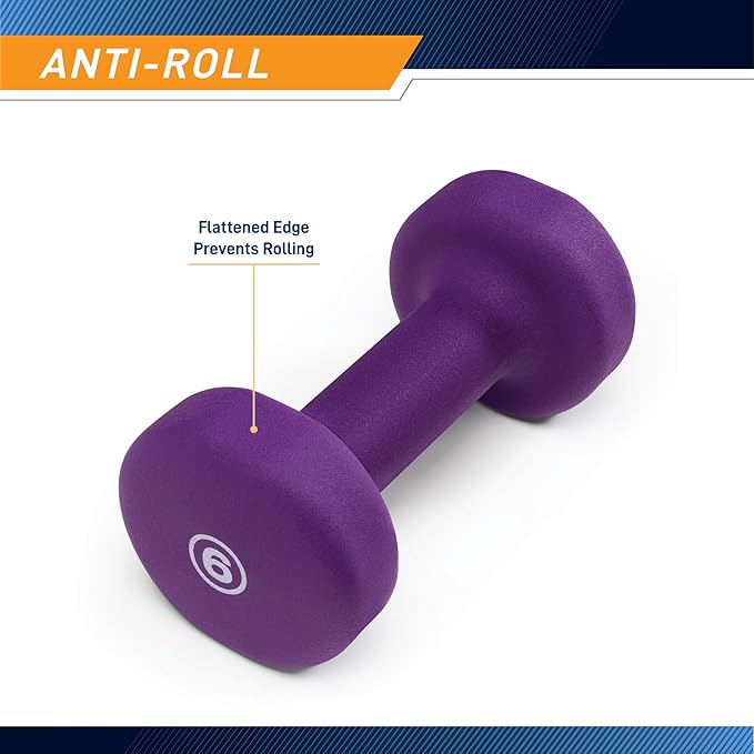 Marcy Colored Neoprene Dumbbell (Sold in Singles or Set) Hand Weights, Exercise Free Weights for Home Gym