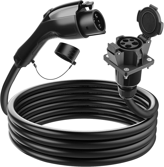 EV Charger Extension Cable, 32Amp 40FT J1772 Extension Cord Compatible with 120V-240V SAE J1772 EV Chargers, Level 1/Level 2 IP66 Heavy Duty Charging Cable for EVs/PHEVs with Carrying Bag