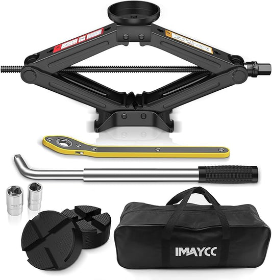 IMAYCC Car Jack Kit 2.5 Ton, Universal Scissor Car Jack, Portable Tire Changing Kit for Car SUV MPV