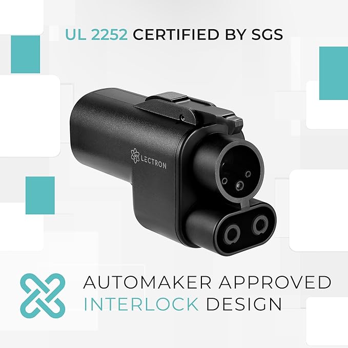 Lectron NACS to CCS Electric Vehicle Adapter with Interlock - (500A/1,000V) - Compatible with Tesla Superchargers - CCS1 EV Fast Charging with Vortex Plus [Check Automaker for Compatibility] - UL 2252