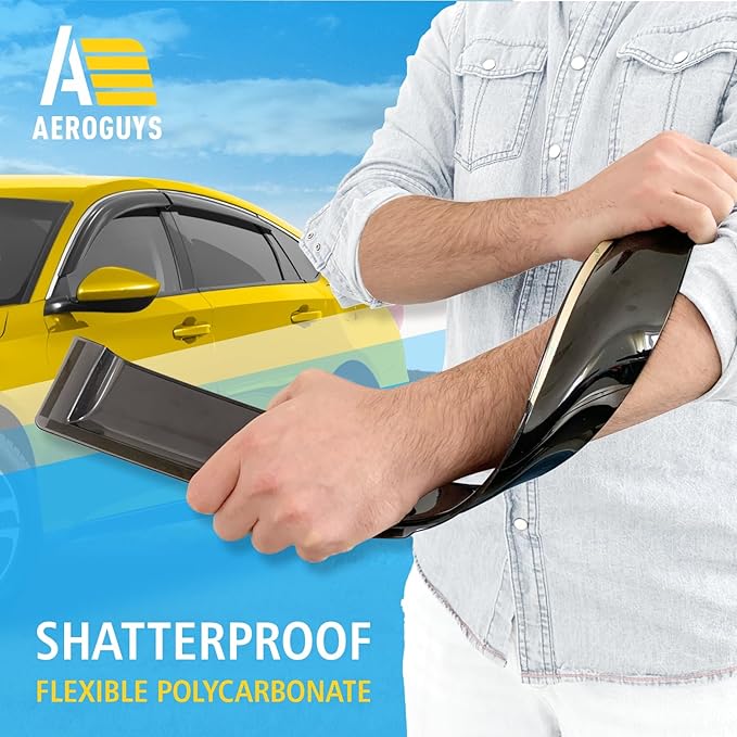 Extra Durable Window Deflectors Tape-On Window Visors Rain Guards Fit for Honda Accord 2018-2022, Sun Visors, Wind Vent for Shades, Exterior Car Accessories - 4pcs. AG0183