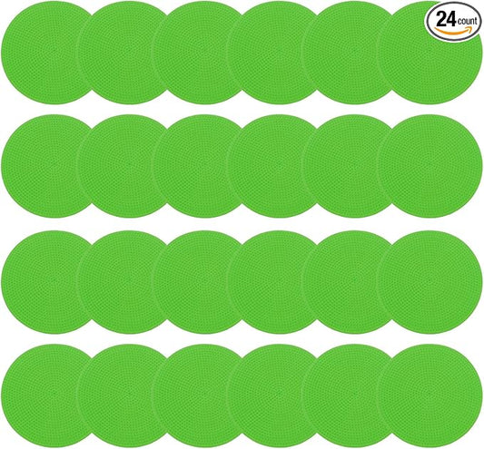 PATIKIL 4 Inch Poly Spot Markers, 24Pcs Non Slip Rubber Floor Dots with Storage Bag Flat Agility Cones for Sports Training Basketball Football