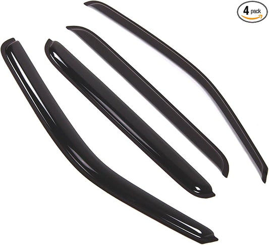 TuningPros Outside Mount Window Vent Visors Rain Guards Compatible with Honda Ridgeline 2006-2014 | Side Window Wind Deflectors Rain Shields | Smoke Tinted, 4 Pcs Set, DGWV-528