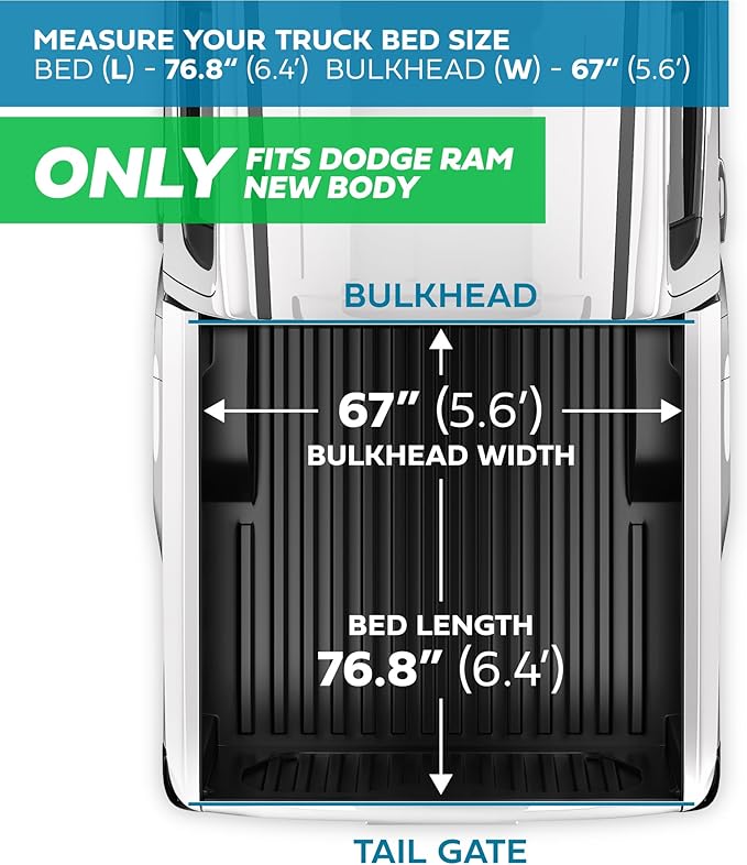 American Flag Truck Tonneau Cover for 2019-2025 Ram 1500 (New Body ONLY) / 2019-2024 Ram 2500 & 3500 with 6.4 ft Bed Length, All-Weather Soft Roll Truck Bed Cover for Truck (NO RAMBOX)