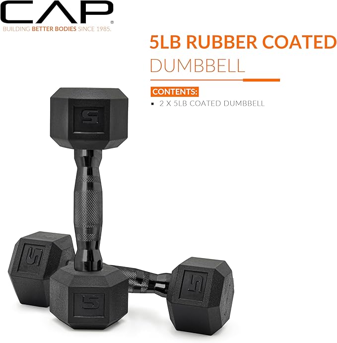 CAP Barbell Coated Dumbbell Weight | Multiple Options Pairs & Sets