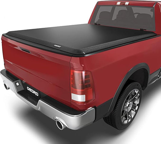 OEDRO Soft Roll Up Truck Bed Tonneau Cover Compatible with Dodge Ram 1500 New Body 2019 2020 2021 2022 2023 2024 2025, 5.6ft Bed Without Rambox