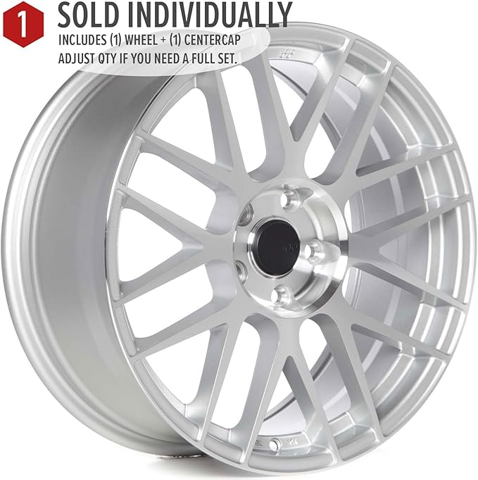 Circuit Performance CSF11 18x8" Gloss Silver/Machined Face 5x114.3 [+40mm] Wheel Compatible with Honda Accord, Civic, CRV, Toyota Camry Rav-4 etc