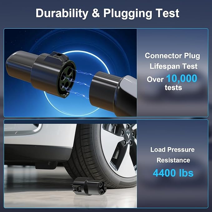 2025 Upgraded J1772 to Tesla Adapter, Max 80A 240V, Compatible with Model 3/S/X/Y, Supports Level 1 & 2 AC Charging, Works with J1772 Connectors [for Tesla Vehicles Only]