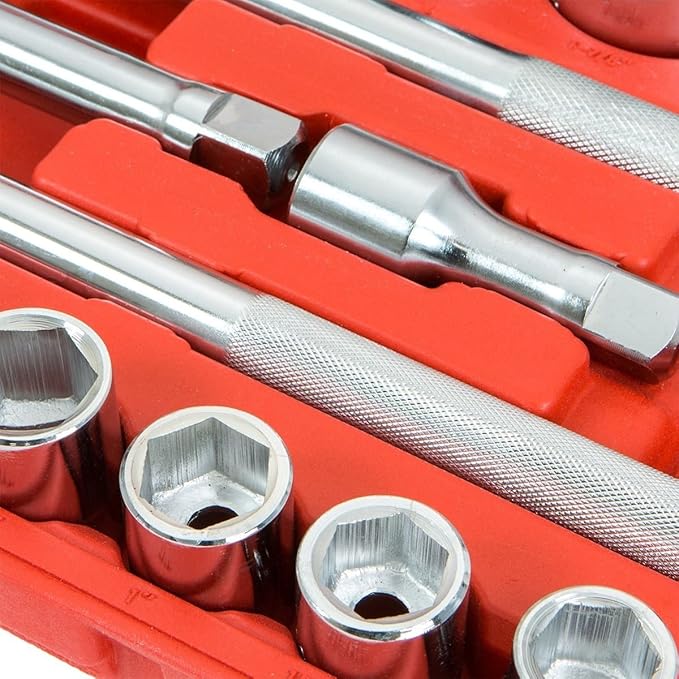 Stark USA 21 Pieces Socket Set 3/4-Inch Drive Wrench 6-Points Socket Ratchet Extension Bar SAE