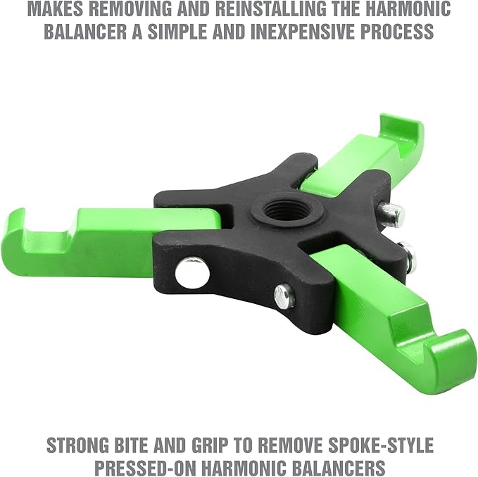 OEMTOOLS 25090 Harmonic Balancer Puller Kit, Adjustable 3-Jaw Puller Fits Most Late Model Vehicles, Forcing Screw Fits a 3/8” Square Drive, Includes 4 Forcing Rods