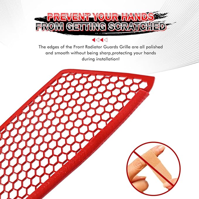 4Pcs Black Upgraded Front Outer & Inner Radiator Guard,Body Bumper OEM Style Front Outer Grill Guard Car Grille Vents Insert Mesh Set for Corvette C8 Stingray Z51 Convertible/HTC 2020-2025