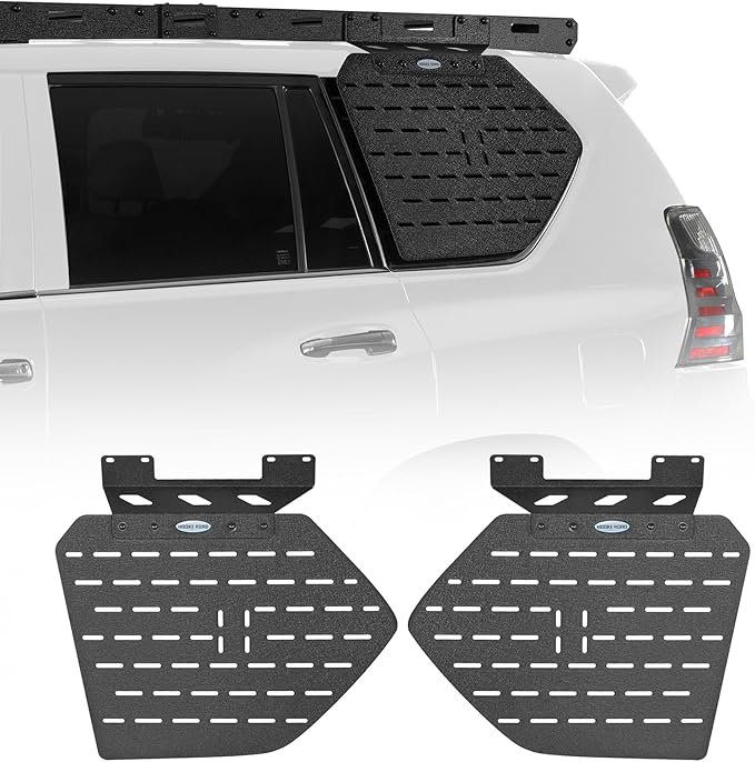 Hooke Road GX460 Rear Window Storage Molle Panel Kit for 2010-2023 Lexus GX460, Lightweight Steel Cargo Rack - Pair