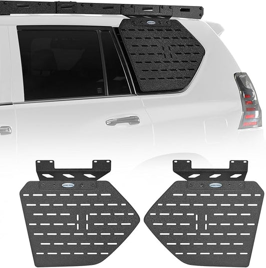Hooke Road GX460 Rear Window Storage Molle Panel Kit for 2010-2023 Lexus GX460, Lightweight Steel Cargo Rack - Pair