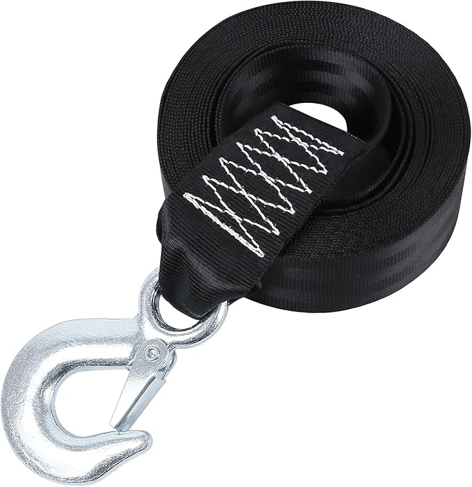 Boat Winch Strap with Safety Snap Hook 2" x 20 Ft for Pontoon/Bass/Fishing Boat Straps Trailer 10000 lbs Tow Ropes for Towing Vehicles, ATV,Jet Ski,Powerboats,Canoe,Kakak,Wave Runner Accessories