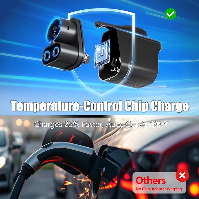 NACS to CCS Adapter Max 500A/1000V, Compatible with Tesla Superchargers to Fast Charge CCS1 EVs Ford/VoIvo/Polestar/Mustang/GM(5-Year Warranty)
