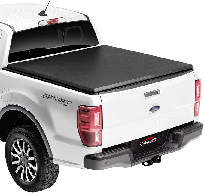 8ft Soft Folding Truck Bed Tonneau Cover fits 04-14 Ford F-150, 06-08 Lincoln Mark LT Styleside/Fleetside 8 FT (96") Long Box (NOT for Flareside/Stepside) | 3 Fold & Security Lock | Waterproof Vinyl