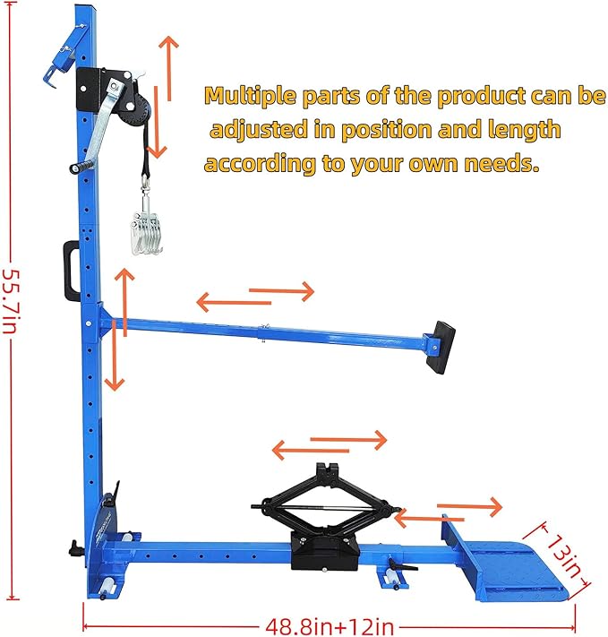 Car Dent Puller Tower - 1760lb (800 kg) Pulling Force, 3 in 1 Car Sheet Metal Pull Systems Repair Tower Car Dent Pull Lever Bar Car Body Stretch Repair Tools