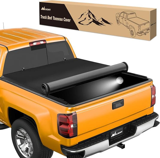 Nilight Soft Roll Up Truck Bed Tonneau Cover Compatible with Chevy Silverado 1500/ GMC Sierra 1500 2019 2020 2021 2022 2023 2024 2025 5.8ft