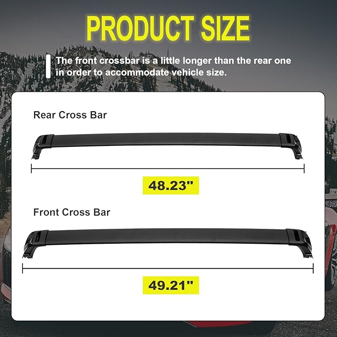 2PCS Roof Rack Cross Bars Fit for Toyota Sequoia 2023 2024 2025 2026 Roof Luggage Carrier Crossbars Aluminum (Black)