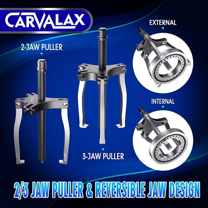 Gear Puller 7 Ton, Heavy Duty CR-V Steel 2 & 3 Reversible Jaw Bearing/Pulley Puller – Professional Automotive & Industrial Tool for Mechanics, DIYers