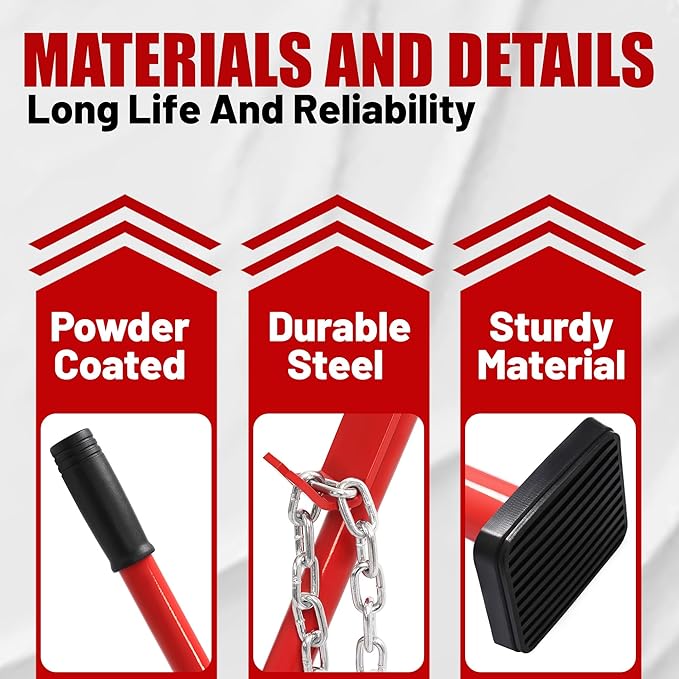 KUAFU Universal Auto Body Alignment Bar Pulling Stick Tool 52-3/8in for Car Repair Bumpers, Panels, Hoods and Decks Dent Puller Stick Alignment Repair Tool Powder Coated Steel