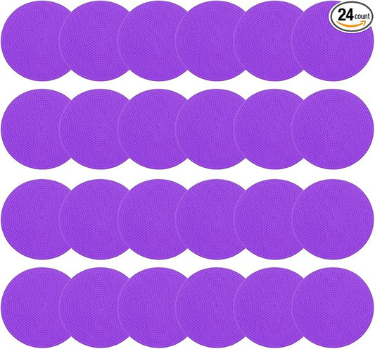 PATIKIL 4 Inch Poly Spot Markers, 24Pcs Non Slip Rubber Floor Dots with Storage Bag Flat Agility Cones for Sports Training Basketball Football