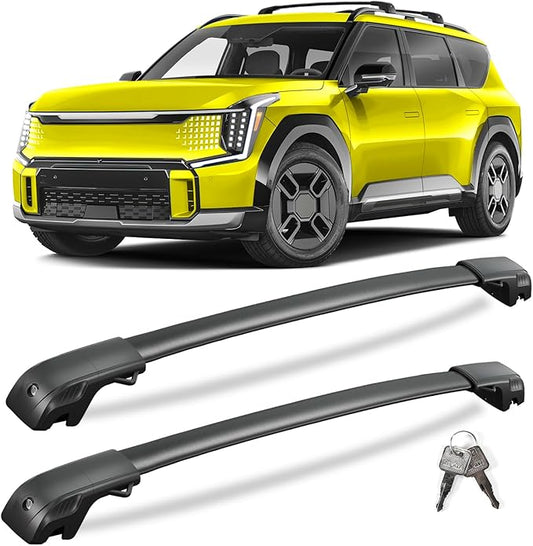 KINGGERI 300lbs Lockable Roof Rack Cross Bars Compatible with Kia EV9 2024-2026 GT-Line (Not for Wind & Land) with Raised Side Rails, Heavy Duty Aluminum Roof Rails Crossbars Luggage Accessories