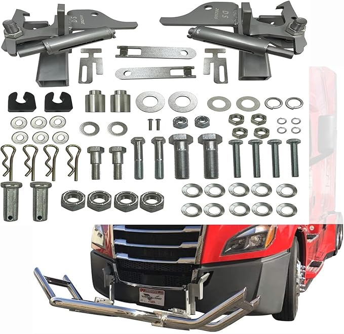 Mounting Brackets and Hardware Accessories Compatible with Volvo VNL 04-17 Truck Parts Polished Stainless Steel Deer Guard