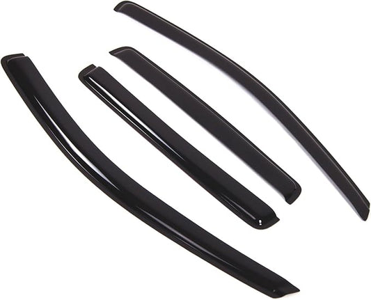 Tuningpros WD2-268 Dark Smoke 4 Pcs Set Window Visor (Outside Mount) Deflector Rain Guard Compatible with 2007-2010 Jeep Compass