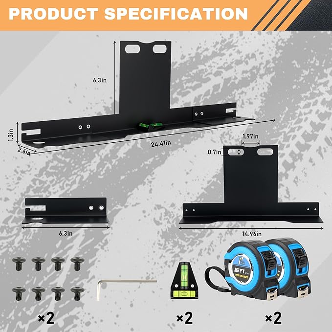 Wheel Alignment Tool, Automotive Wheel Alignment Kit Without Removing Calipers, Toe Alignment Tool Plates with 2 Measuring Tapes, Compatible with Most Cars and SUVs