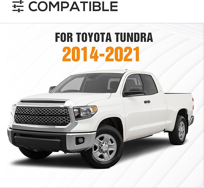 13.8" High Overland Bed Racks Truck Cargo Carrier Compatible with 2014-2021 Toyota Tundra with 2 LED Lights and Bed Rails, Full-Size Truck Rear Ladder Rack Back Cross Bars