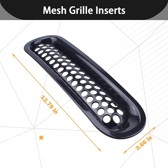 Front Grill Mesh Inserts Clip-in Grille Guard Glossy Black Fits For Jeep 2007-2015 Wrangler JK JKU Sport Freedom Unlimited Sahara