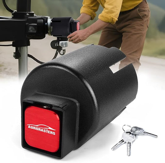 Trailer Lock fits 2" and 2 5/16 Coupler,Heavy Duty Trailer Tongue Coupler Lock Anti Theft for RV Travel/Utility/Pickup/Boat/Camper Trailer-Red