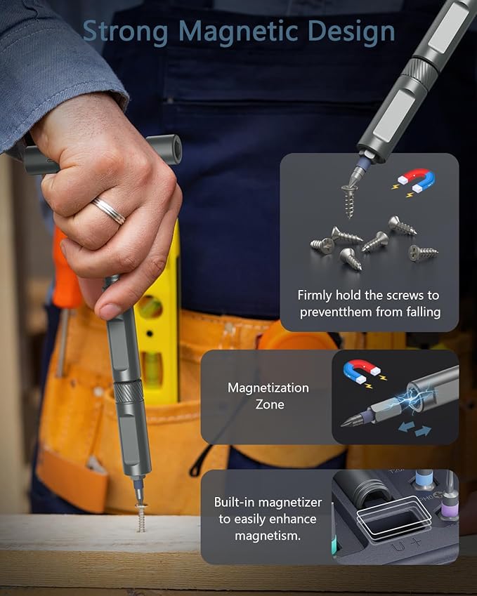 Upgraded 42 in 1 Magnetic Screwdriver Set, Ankilo DIY Ratchet Screwdriver Set, Multi Bit Magnetic Drive with 40 PCS Portable Repair Tool Kit for Home, Bike, Repairs - for Christmas Gifts (Grey)