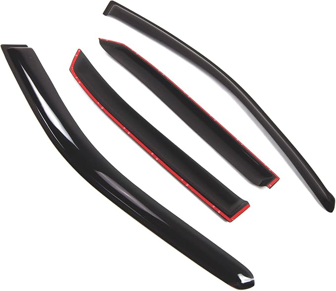 Tuningpros WD2-412 Dark Smoke 4 Pcs Set Window Visor (Outside Mount) Deflector Rain Guard Compatible with 2001-2004 Toyota Avalon Sedan