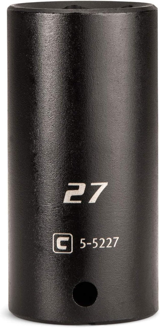 Capri Tools Deep Impact Socket, 1/2-Inch Drive, 6-Point, Metric (27 mm)