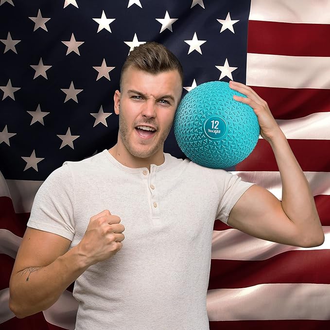 Yes4All Slam Balls, 10-40lb Weighted Ball Weight, Durable PVC Sand Filled Workout Dynamic Slam Ball for Core Strengthen