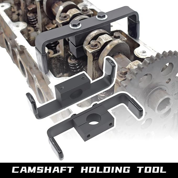 Engine Timing Tool Kit Compatible with Ford 4.6L 5.4L 6.8L 2-Valve and 4-Valve Engine with Valve Spring Compressor Tool, 6 Pcs Camshaft Holding Tool, Crankshaft Camshaft Positioning Tool, 303-557 6477