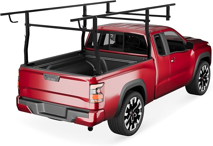1000 LBS Adjustable Truck Bed Rack, Powder-Coated Steel Over-Cab Rack, 49-65 Inch Width Fit Long Cab/Full Size Trucks, Utility Rack for Ladder, Lumber, Kayak