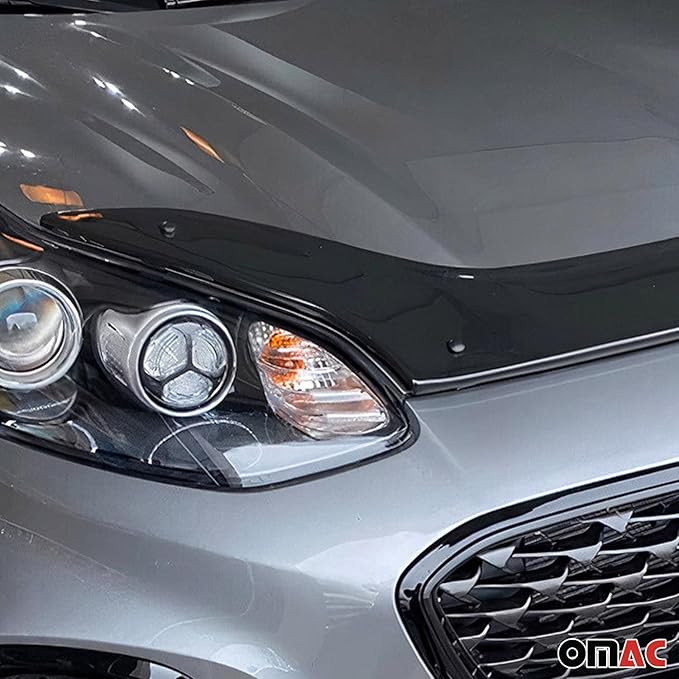 OMAC Front Bug Shield Hood Deflector Guard for Kia Sportage 2017-2022 Black Smoke