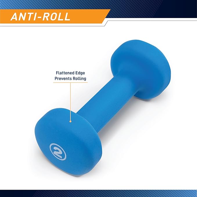Marcy Colored Neoprene Dumbbell (Sold in Singles or Set) Hand Weights, Exercise Free Weights for Home Gym