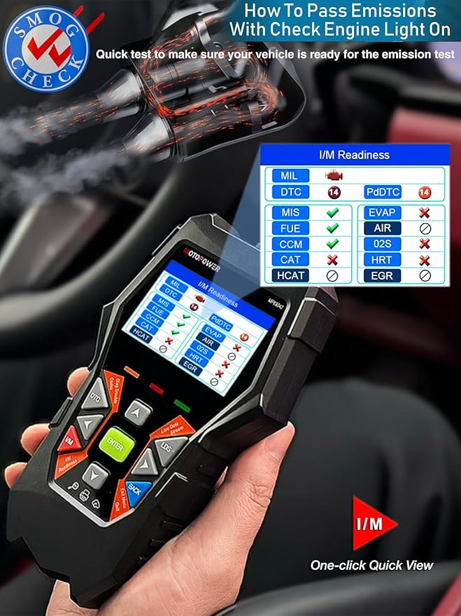 MOTOPOWER MP69040 Car OBD2 Scanner Check Engine Fault Code Reader Diagnostic Scan Tool, Black