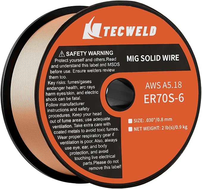 Solid MIG Welding Wire ER70S-6 0.30 Inch 2LB Spool - Low Spatter Carbon Steel Gas Shielded Wire with High Feedability ABS Spool for All Position Welding