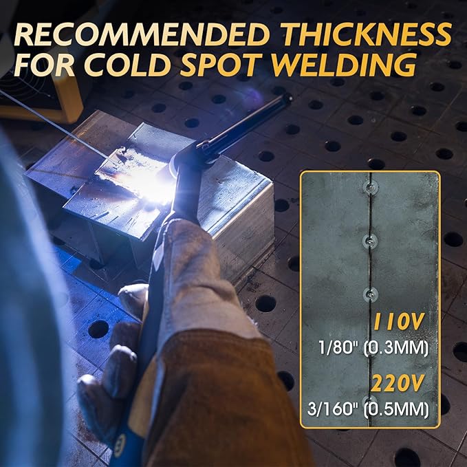 TOOLIOM 220A Cold TIG Welder with DC Pulse, 7 In 1 Cold Spot Lift TIG/Stick Welder with IGBT Inverter, 110&220V Welding Machine with Large Digital Display 2T/4T/4T PRT Mode TIG Welding Equipment