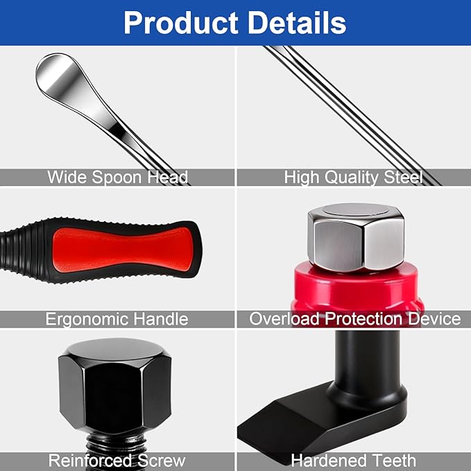 Manual Tire Bead Breaker with 14.5” Steel Tire Spoons Tool Set for Tire Changing Tool Tire Changer Kit