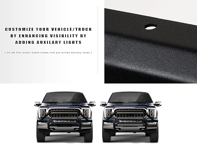 ARMORDILLO 8709108 AR Pre-Runner Style Modular Bumper Grille Guard - Matte Black Fits 2011-2014 GMC Sierra 2500 HD / 3500 HD