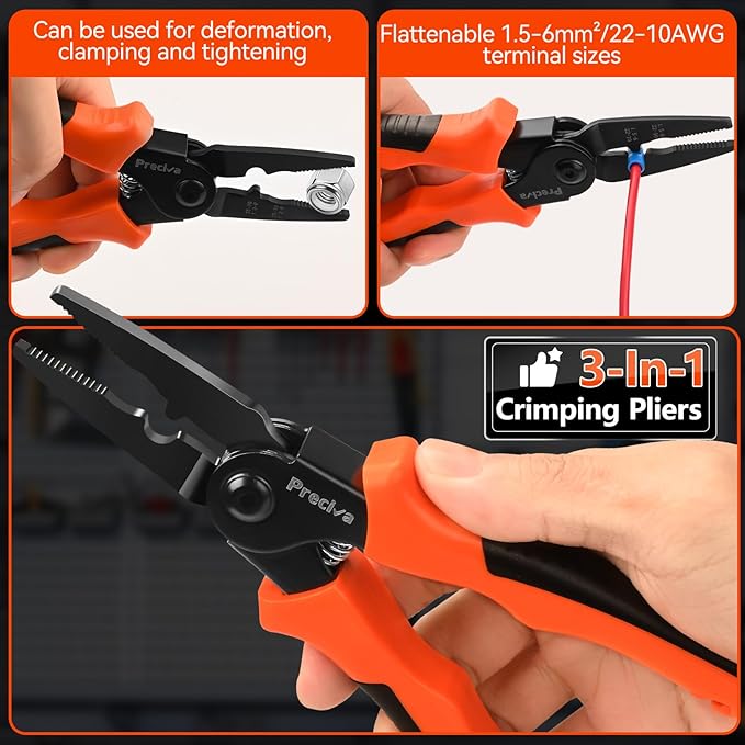 Preciva Snap Ring Pliers Set - Internal/External Circlip Pliers with 4 Pcs Straight/Bent Jaws, Heavy Duty Retaining Ring Pliers for Bearing Installation and Removal